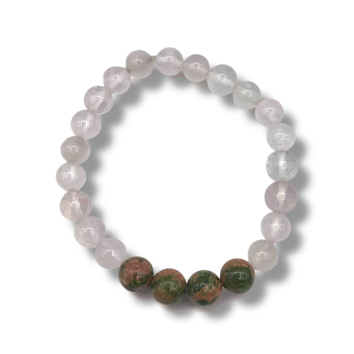 Bracelet - Rose Quartz 8mm With Unakite