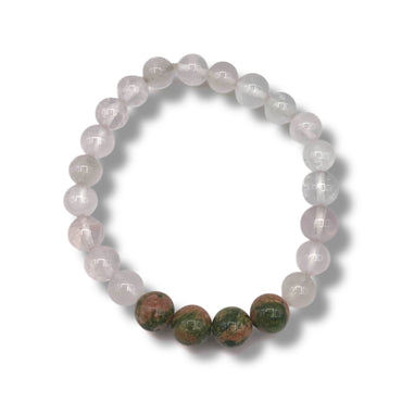 Bracelet - Rose Quartz 8mm With Unakite