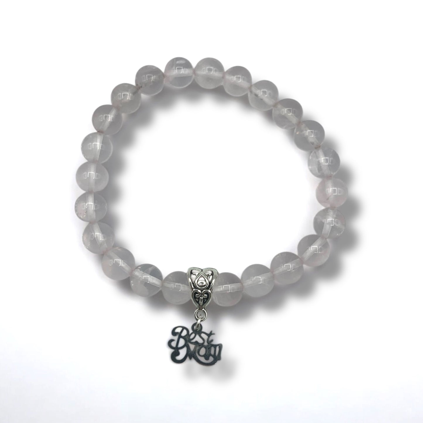 Bracelet - Mother's Day Rose Quartz 8mm with Charm
