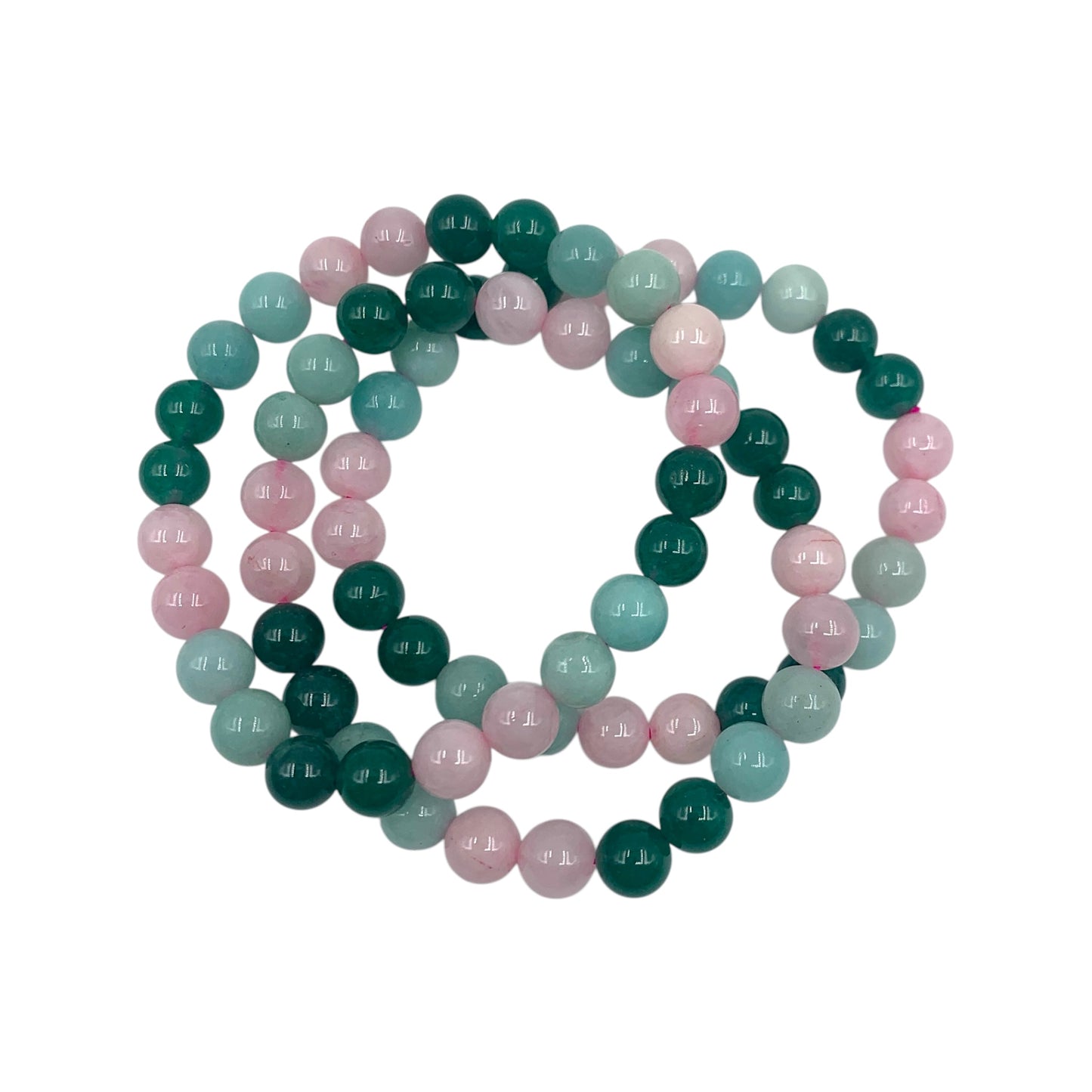 Bracelet - Rose Quartz, Green Jade & Amazonite 8mm