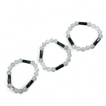 Bracelet - Hematite with Clear Quartz