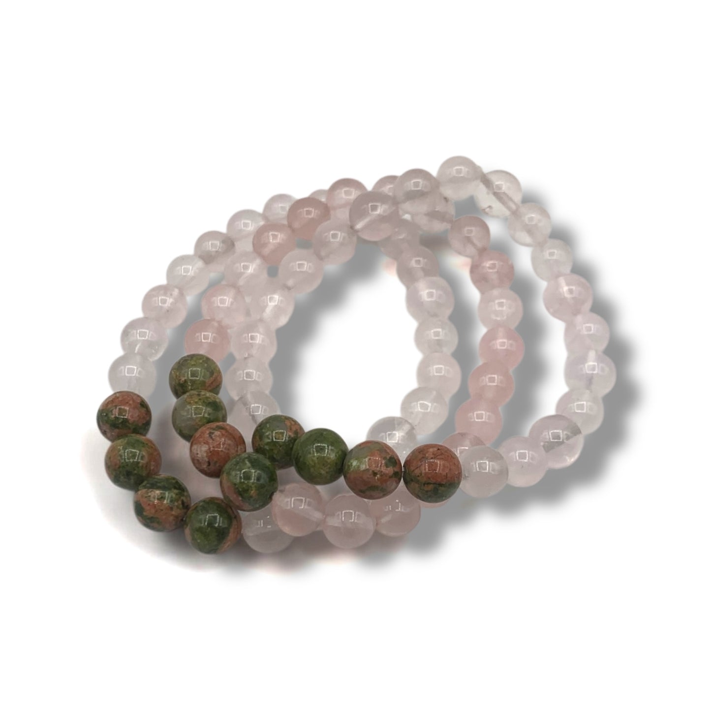 Bracelet - Rose Quartz 8mm With Unakite