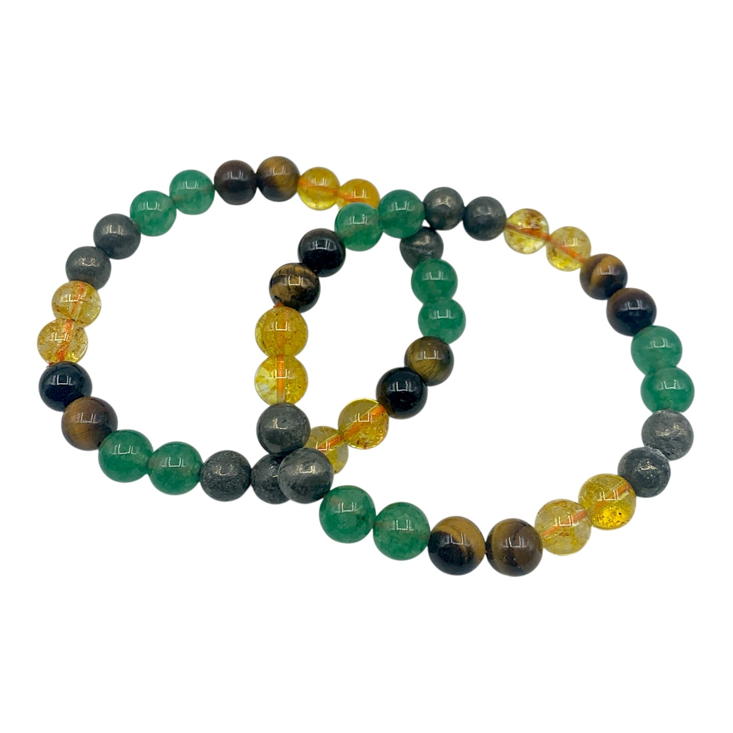 Bracelet - Citrine, Tiger eye, Green Aventurine & Pyrite 8 mm
