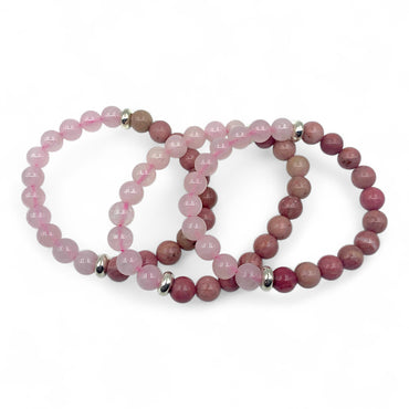 Bracelet - Rose quartz & Rhodonite 8mm