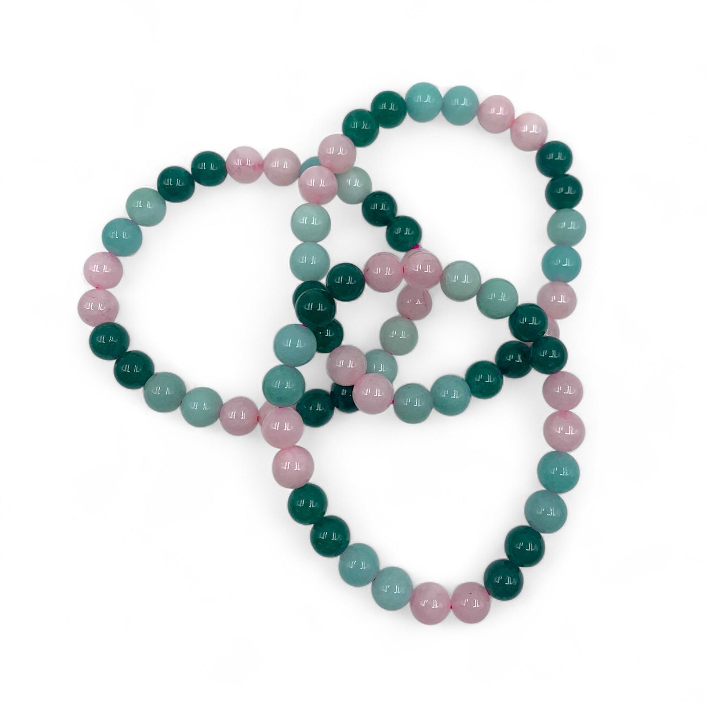 Bracelet - Rose Quartz, Green Jade & Amazonite 8mm