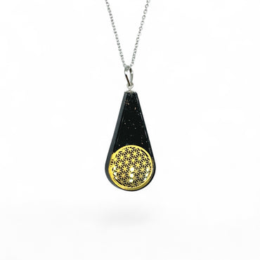 Orgonite Necklace - Black Tourmaline Flower of Life $20