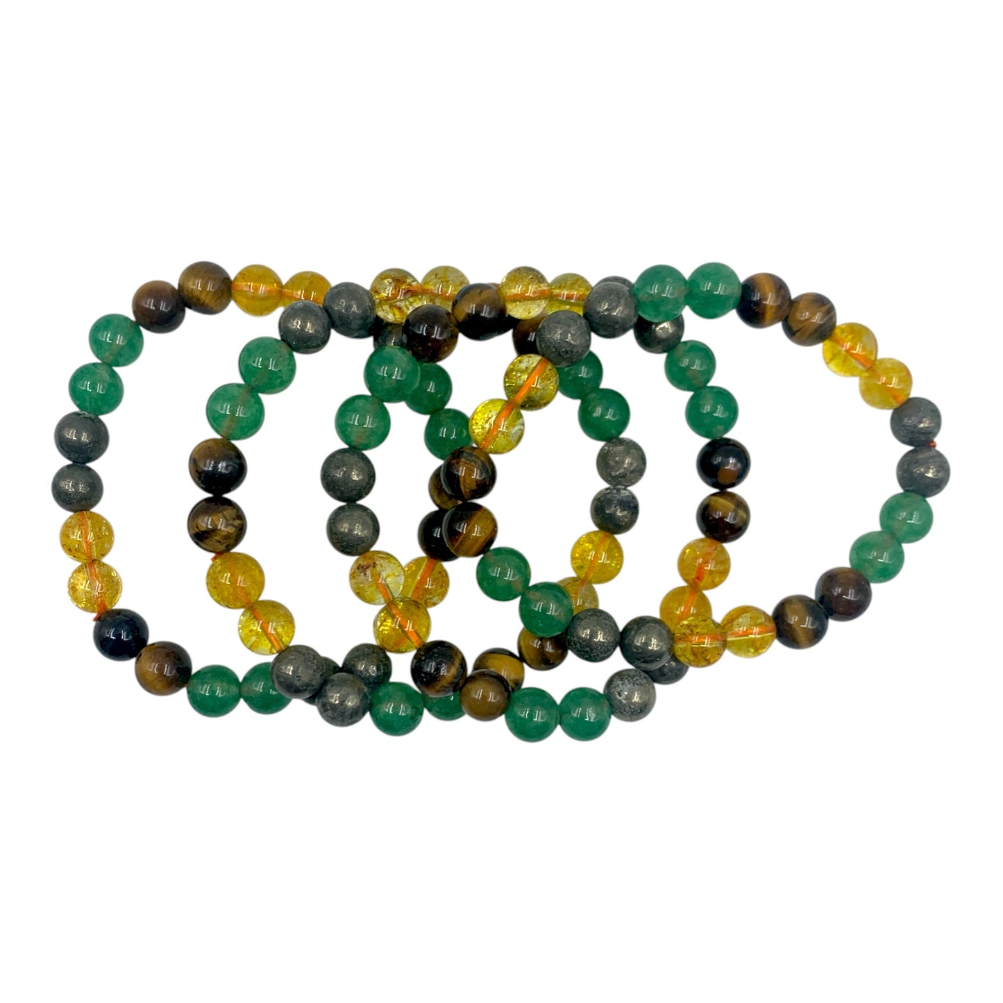 Bracelet - Citrine, Tiger eye, Green Aventurine & Pyrite 8 mm