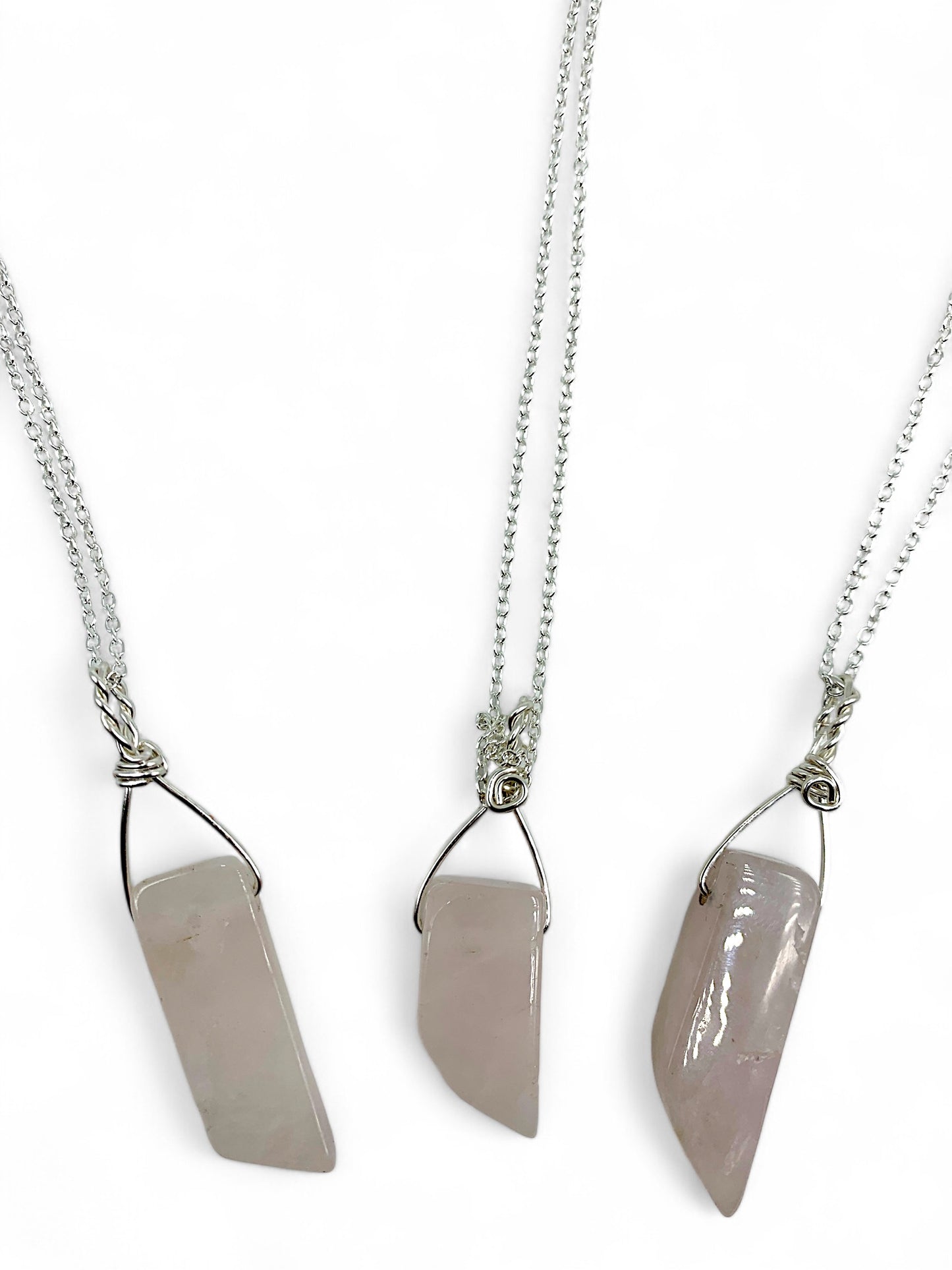 Necklace - Rose Quartz Assorted Slices $30