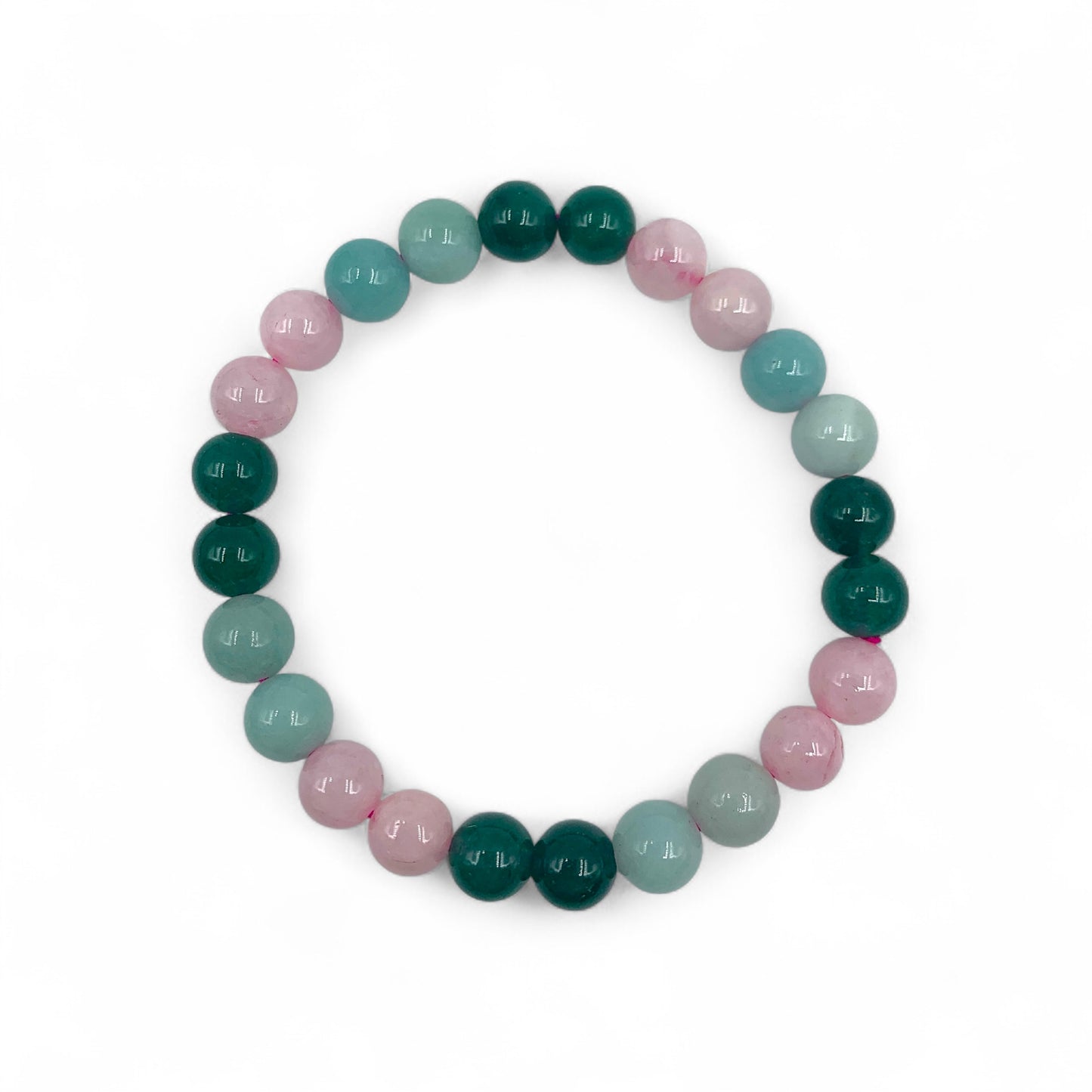 Bracelet - Rose Quartz, Green Jade & Amazonite 8mm