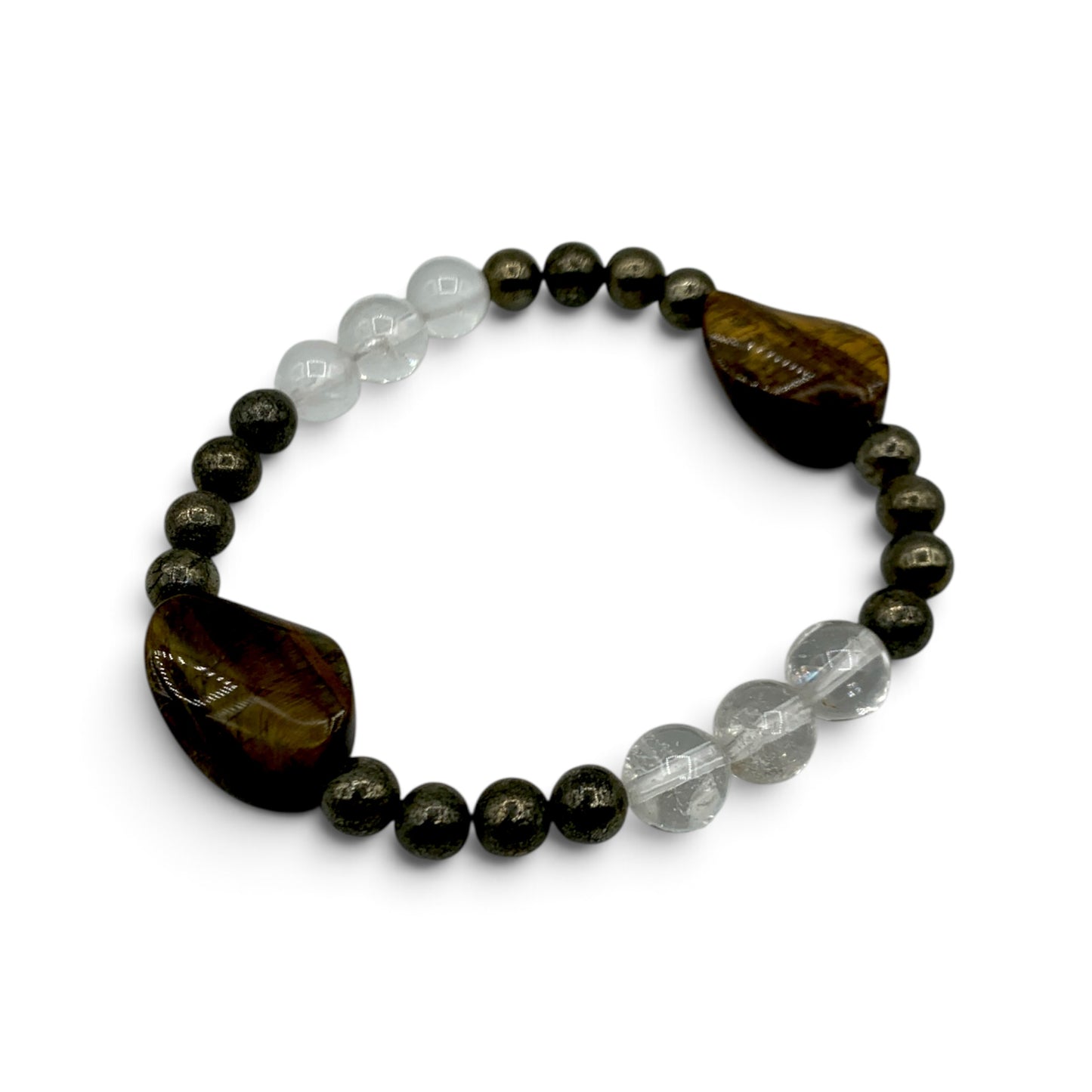 Bracelet - Pyrite, Tiger's Eye & Clear Quartz