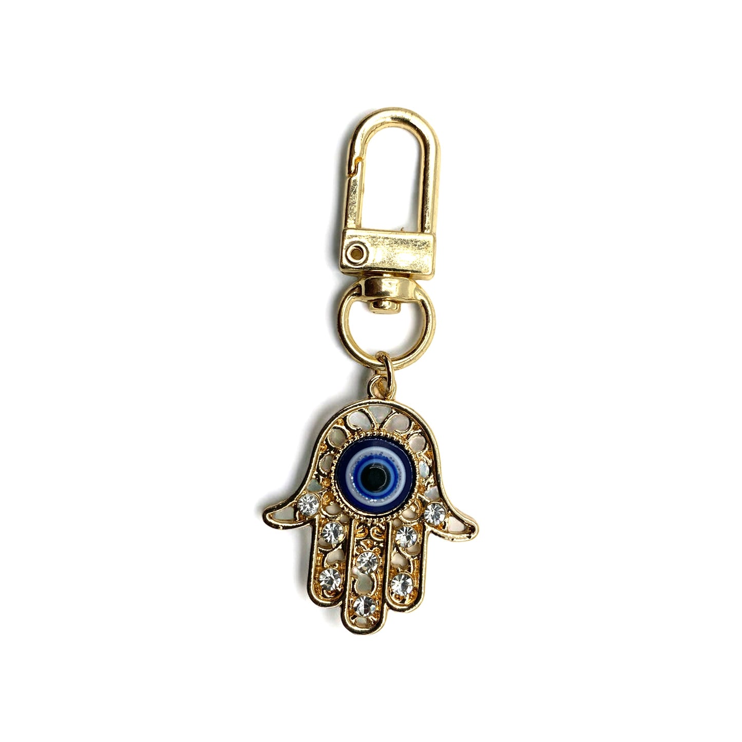 Keychain - Evil Eye with Hamsa Charm