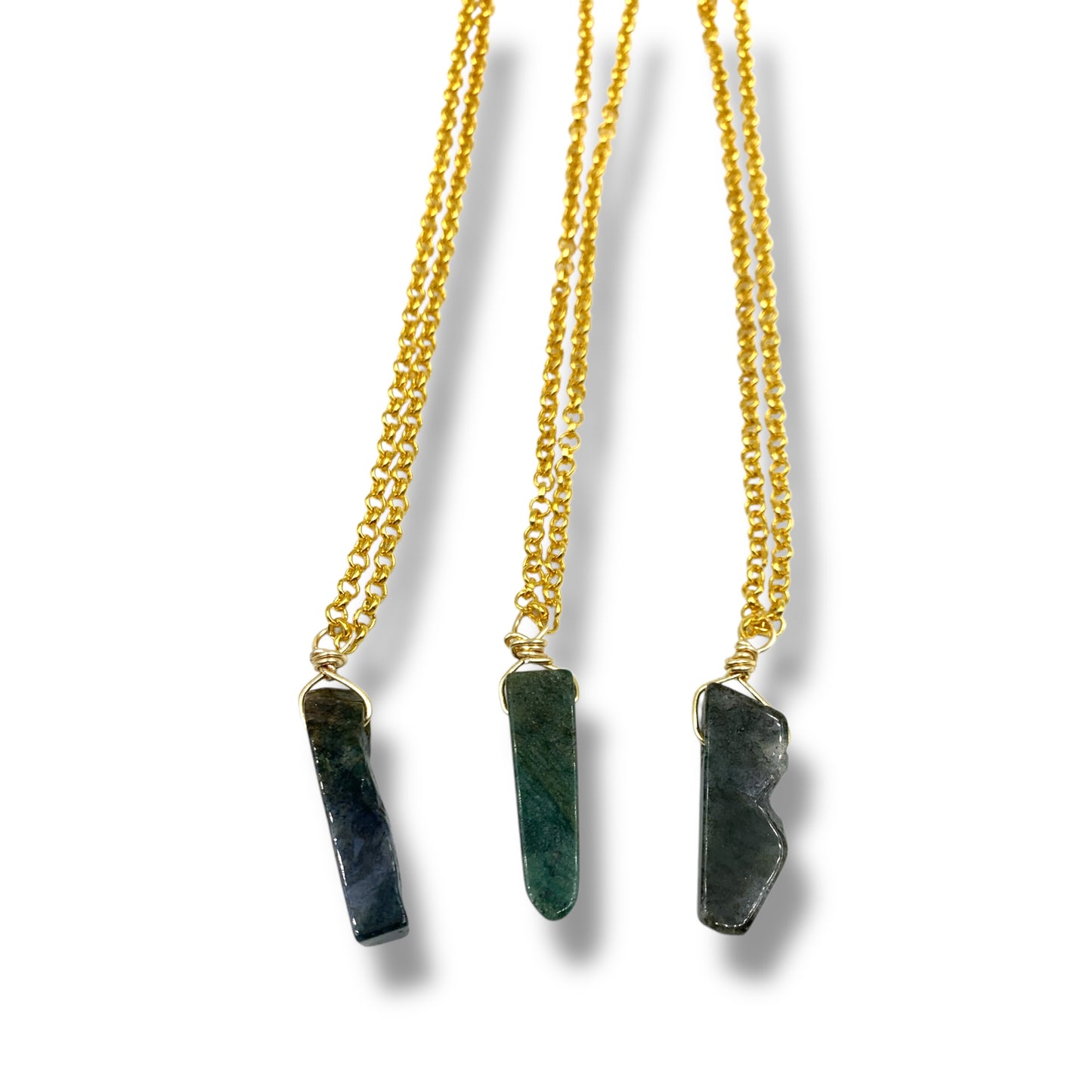 Necklace - Jasper Ocean gold colour chain $30