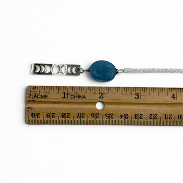 Necklace - Aquamarine Moon Phase Charm $35