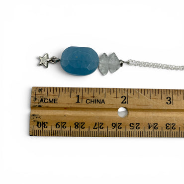 Necklace - Aquamarine and Herkimer Diamond $40