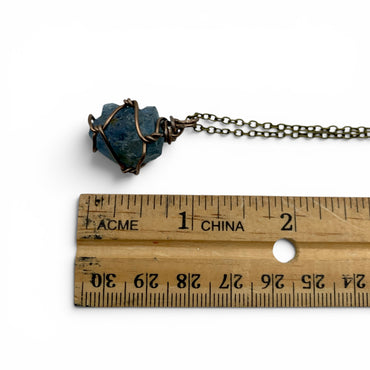 Necklace - Aquamarine Antique Copper Wire Wrapped $30