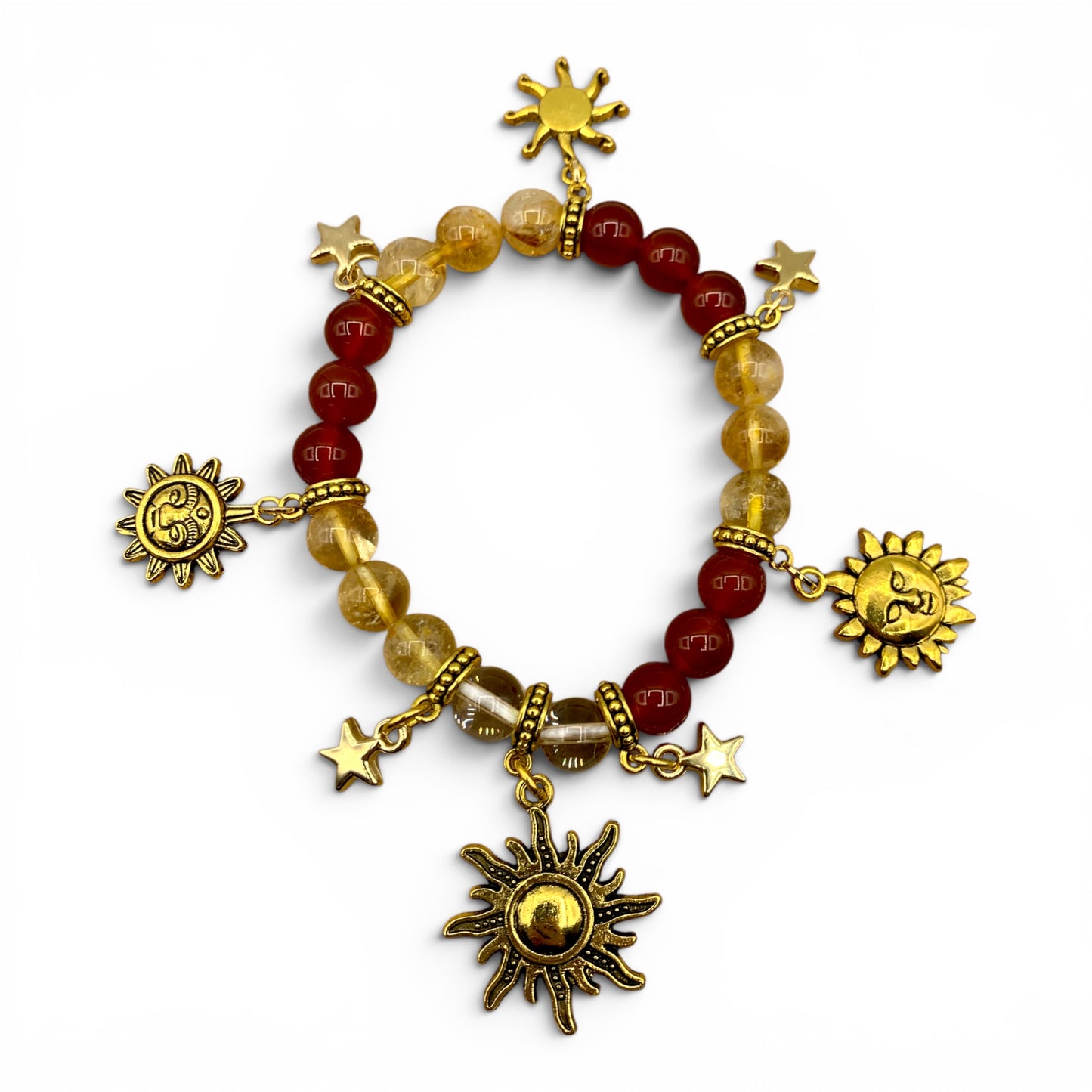 Bracelet - "Sun Charm" Citrine & Carnelian