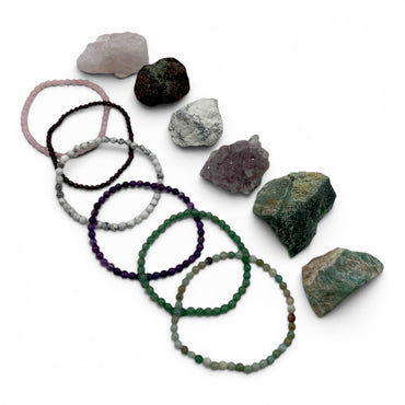Bracelet - Crystal Bracelet Set with Raw Crystal $30