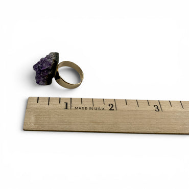 Ring - Adjustable Amethyst (gold band)
