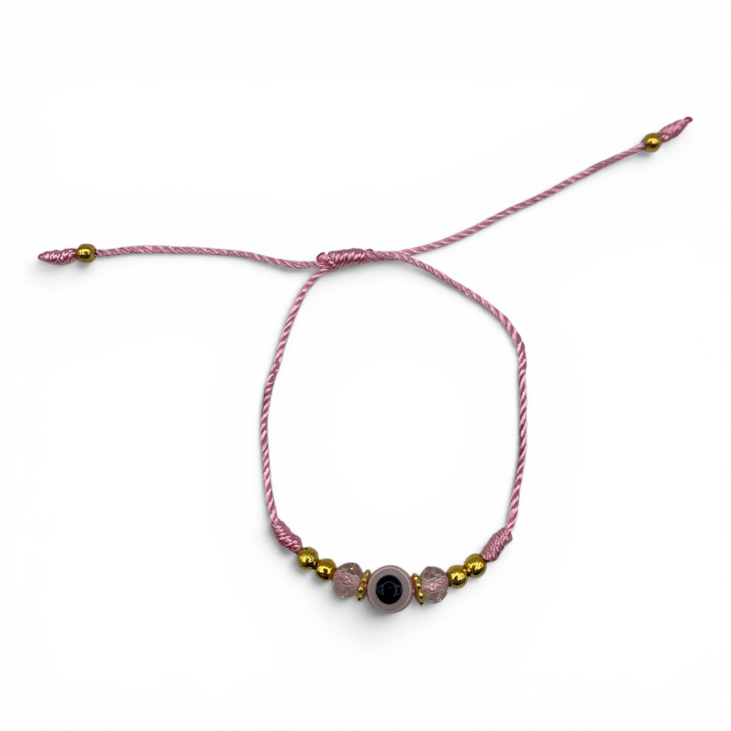 Bracelet - The Eye on Pink Thin String Adjustable