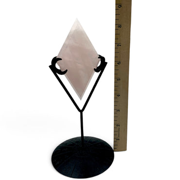 Rose Quartz Diamond on Zodiac Stand