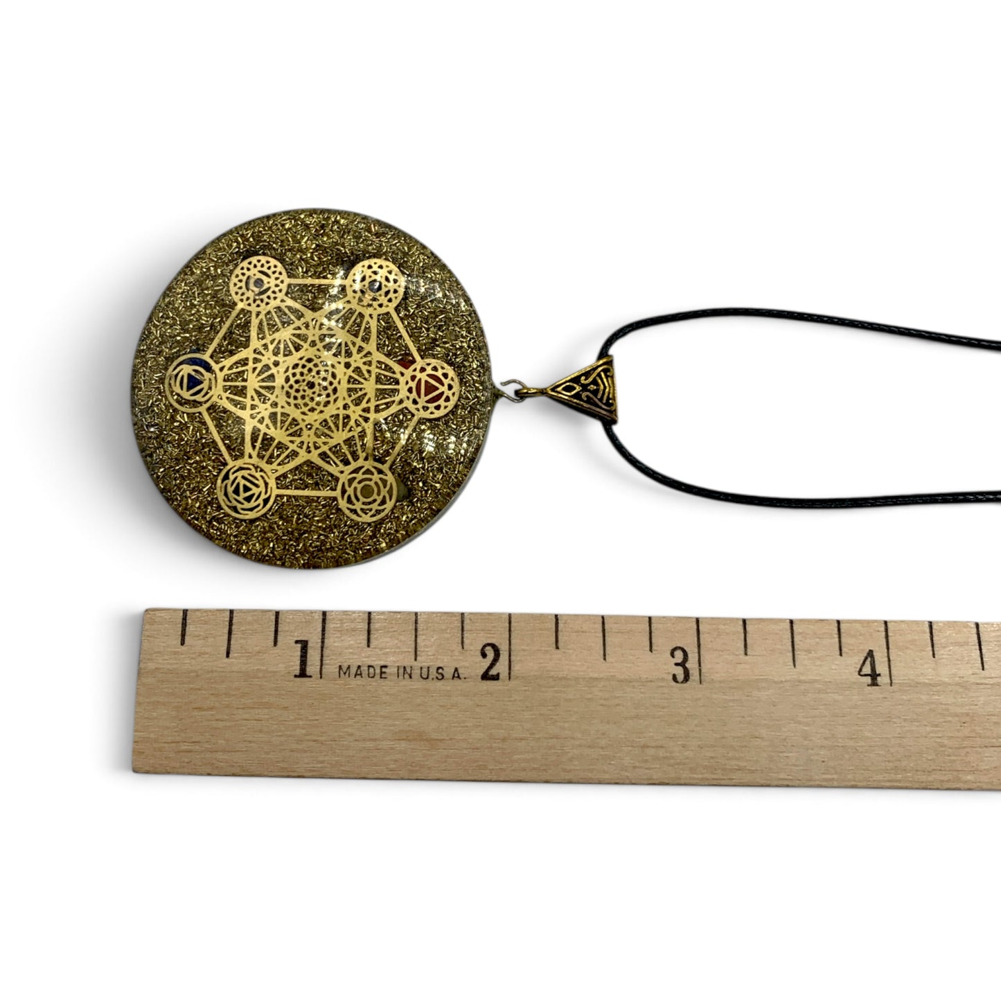 Orgonite Necklace - Metatron's Cube Chakras $35