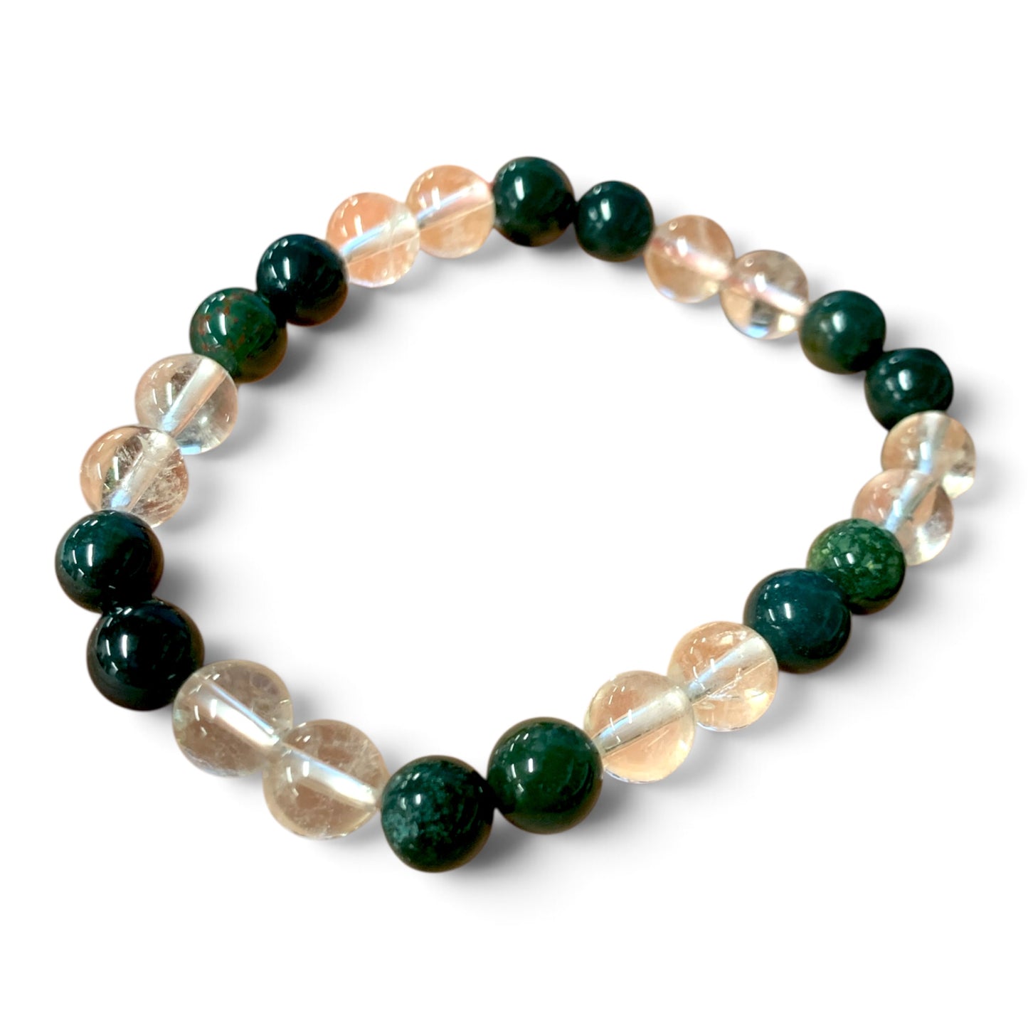 Bracelet - Bloodstone & Clear Quartz 8mm