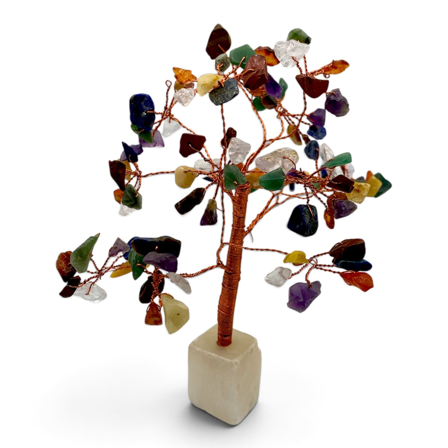 Gemstone Tree - Seven Chakra Selenite Base $45