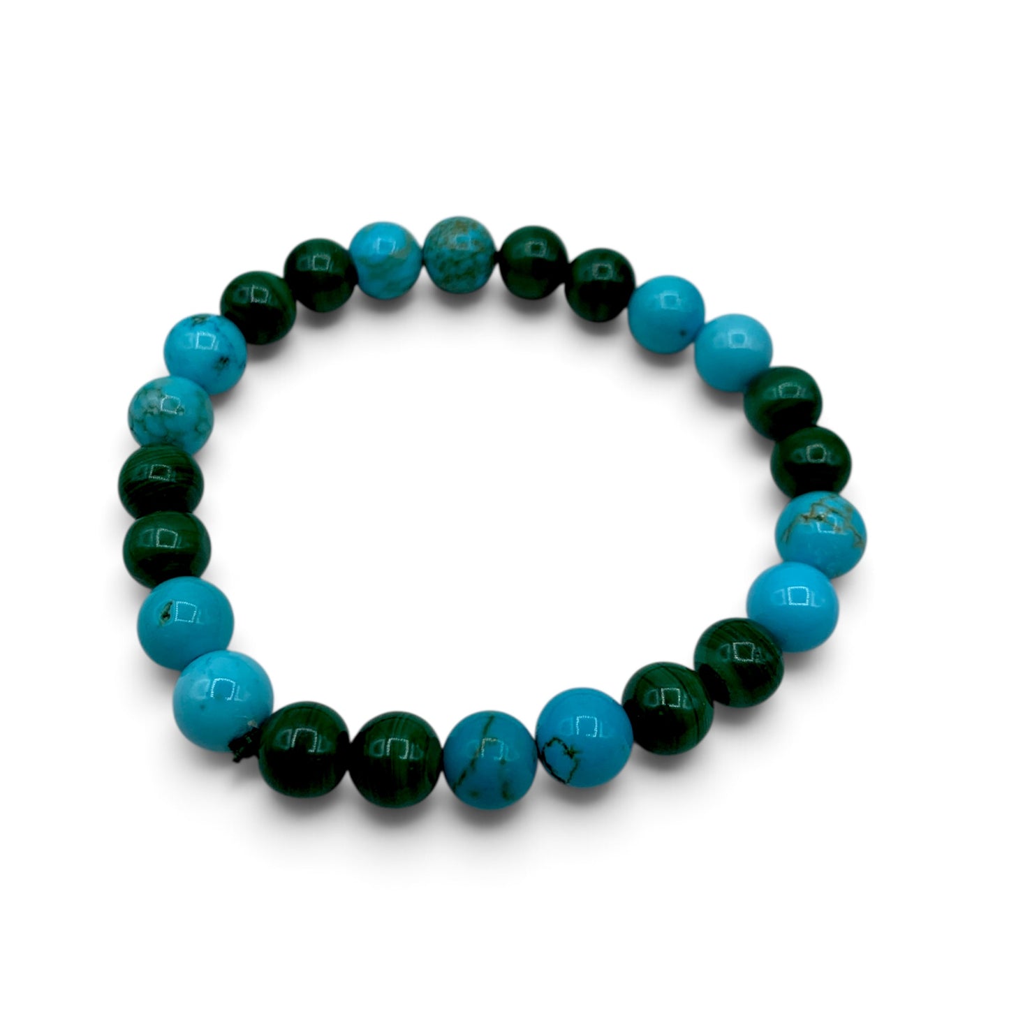 Bracelet - Turquoise & Malachite 8mm