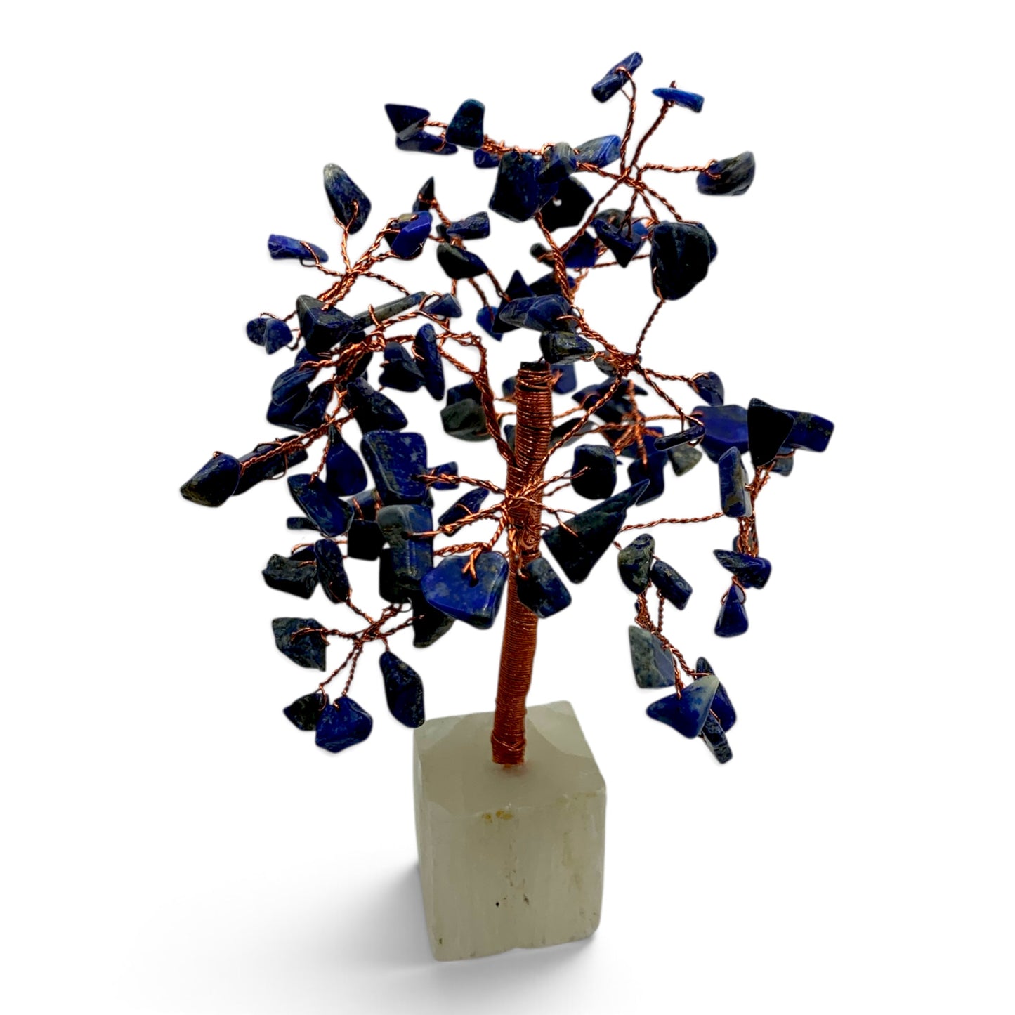 Gemstone Tree - Lapis Lazuli with Selenite Base $45
