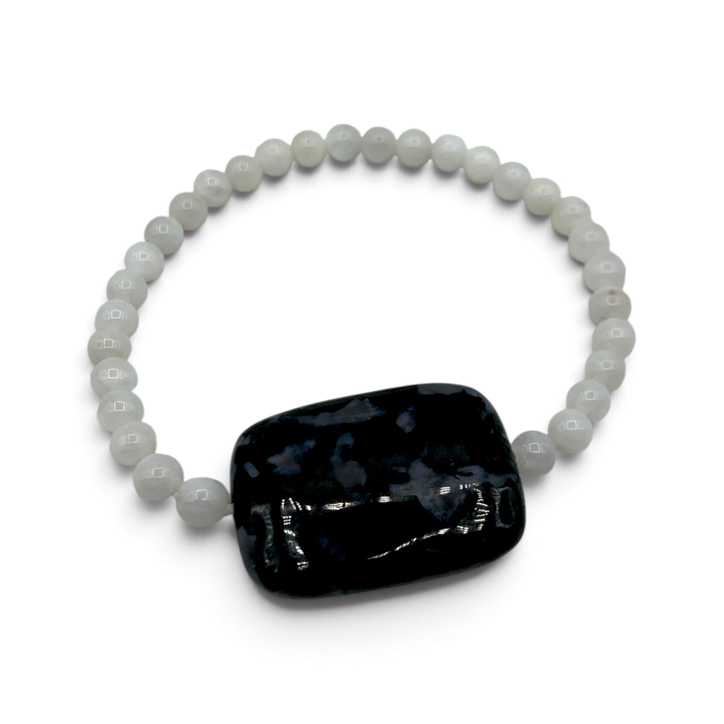Bracelet - Merlinite & Rainbow Moonstone