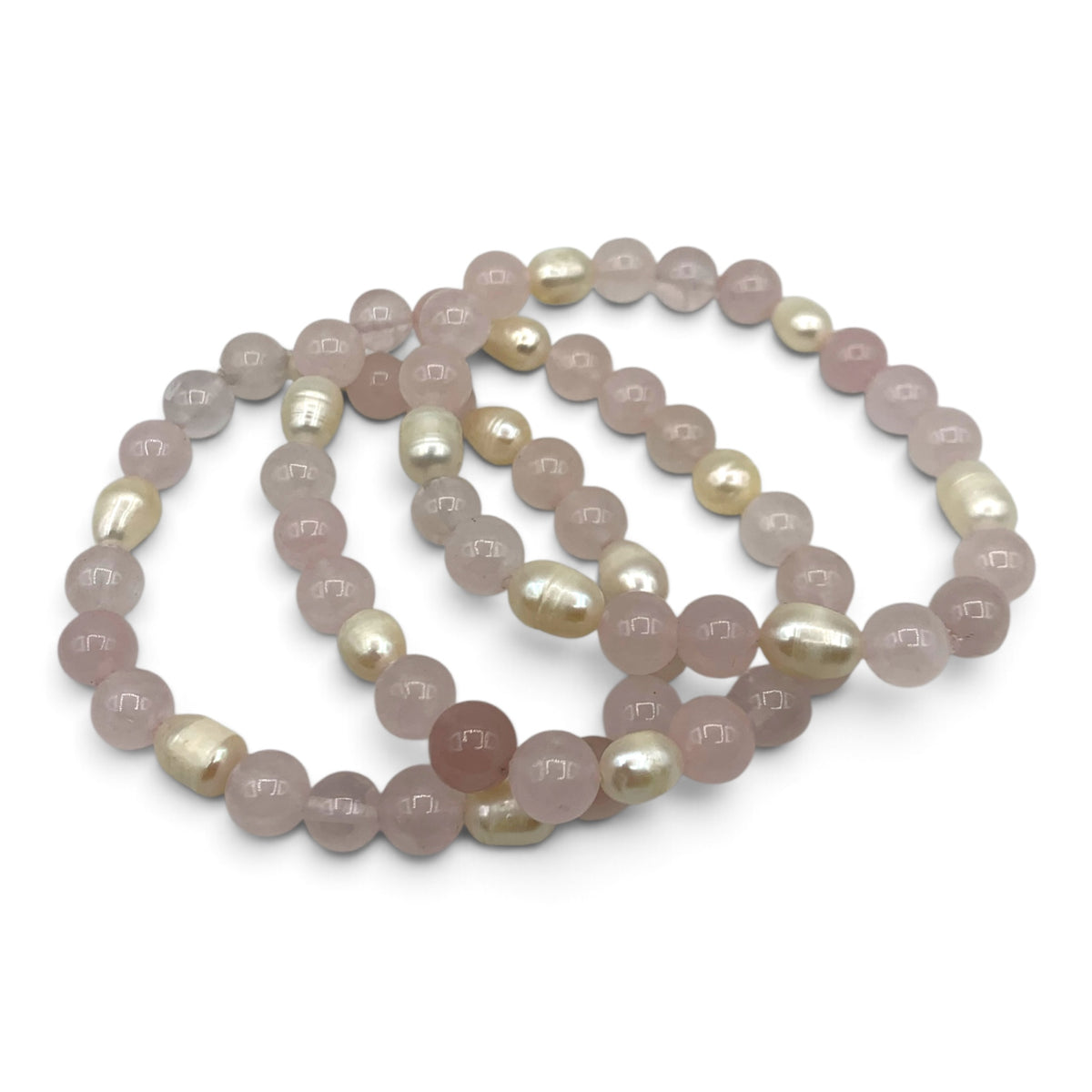 Bracelet - Rose Quartz & Pearl