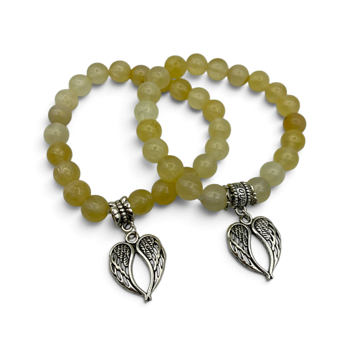 Bracelet - Selenite Golden Angel Wings