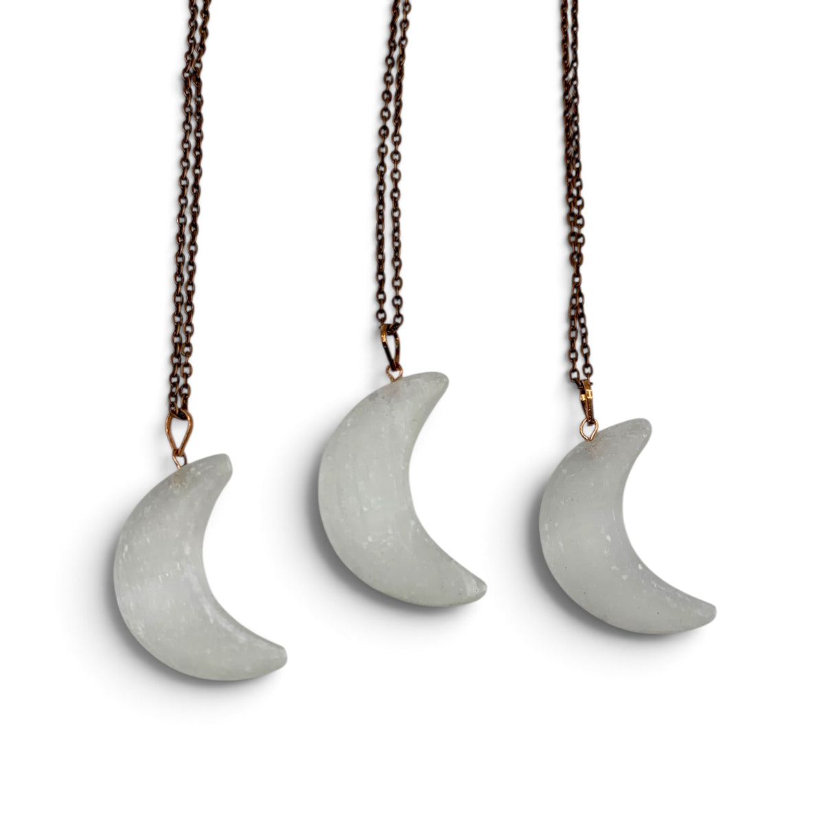 Necklace - Selenite Moon $40