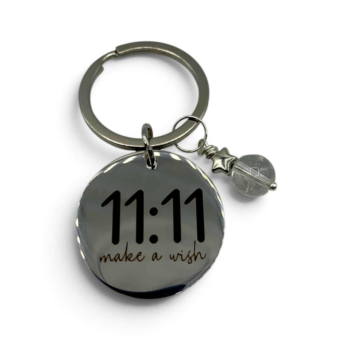 Keychain - 11:11 Clear Quartz Charm $15