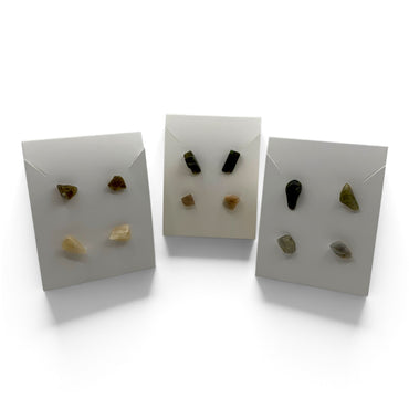 Earrings - Labradorite & Moonstone Studs