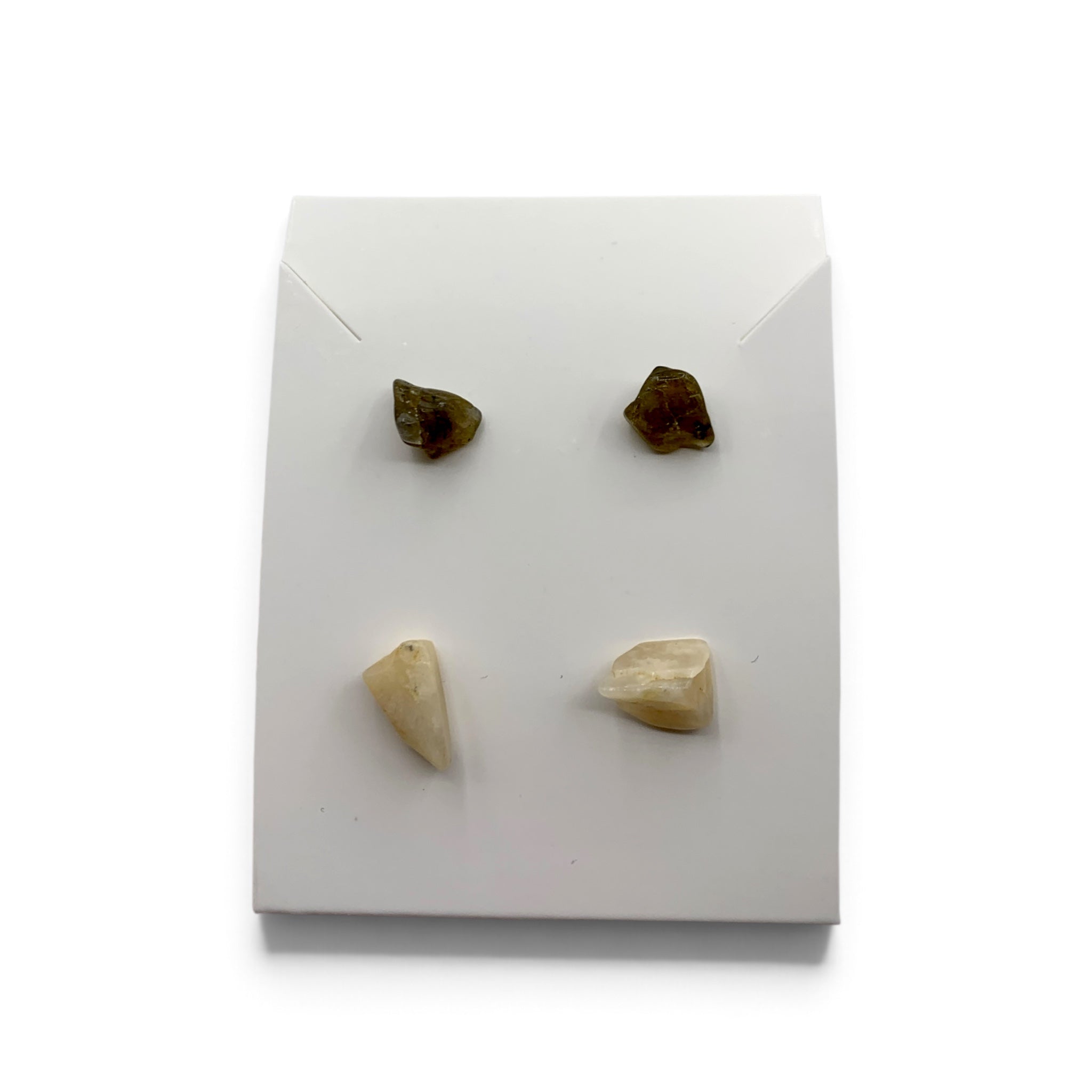 Earrings - Labradorite & Moonstone Studs