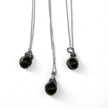 Necklace - Moldavite - Infinity Wrap
