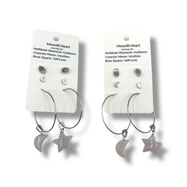 Earrings - Moonlit Heart Set
