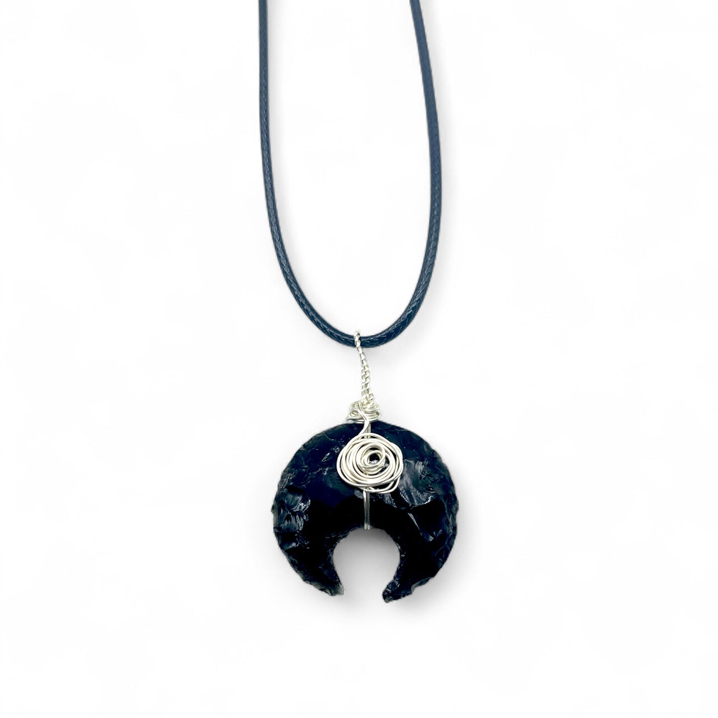 Necklace - Obsidian Raw Moon $25