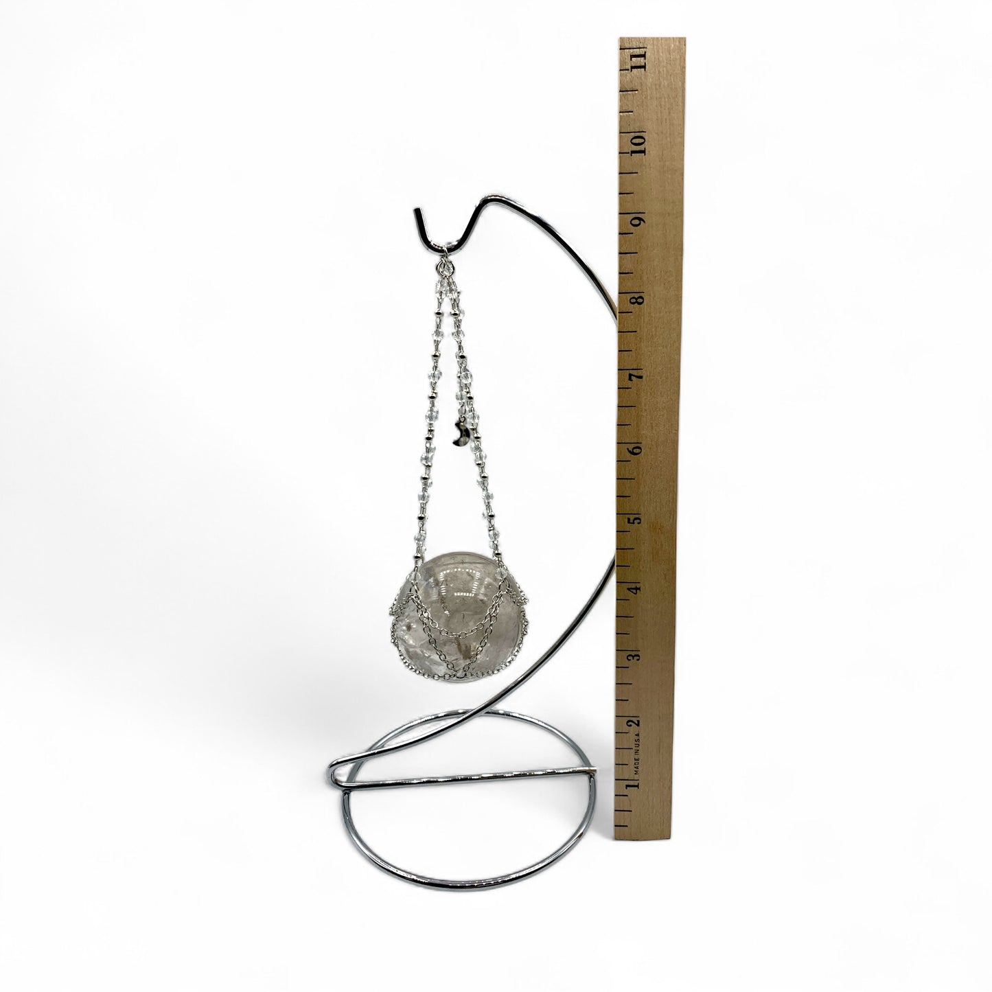 Clear Quartz Sphere - Silver Stand