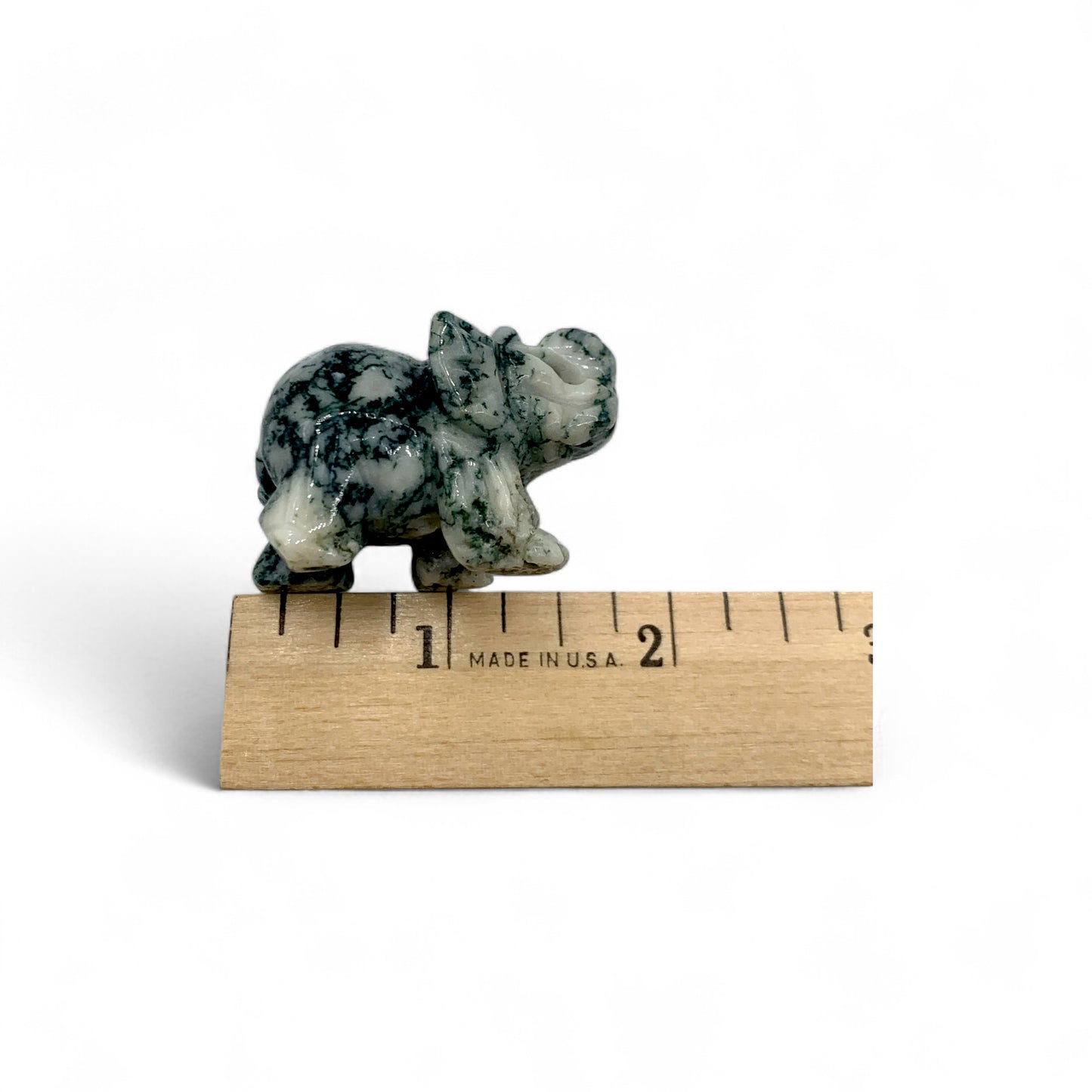 Moss Agate Elephant $30