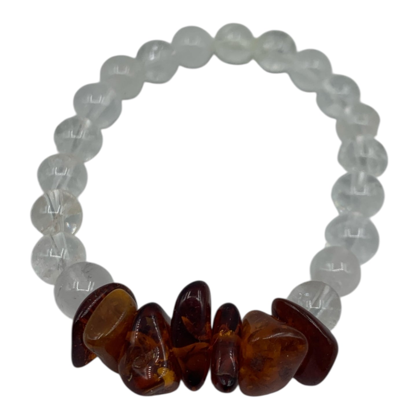 Bracelet - Amber & Clear Quartz