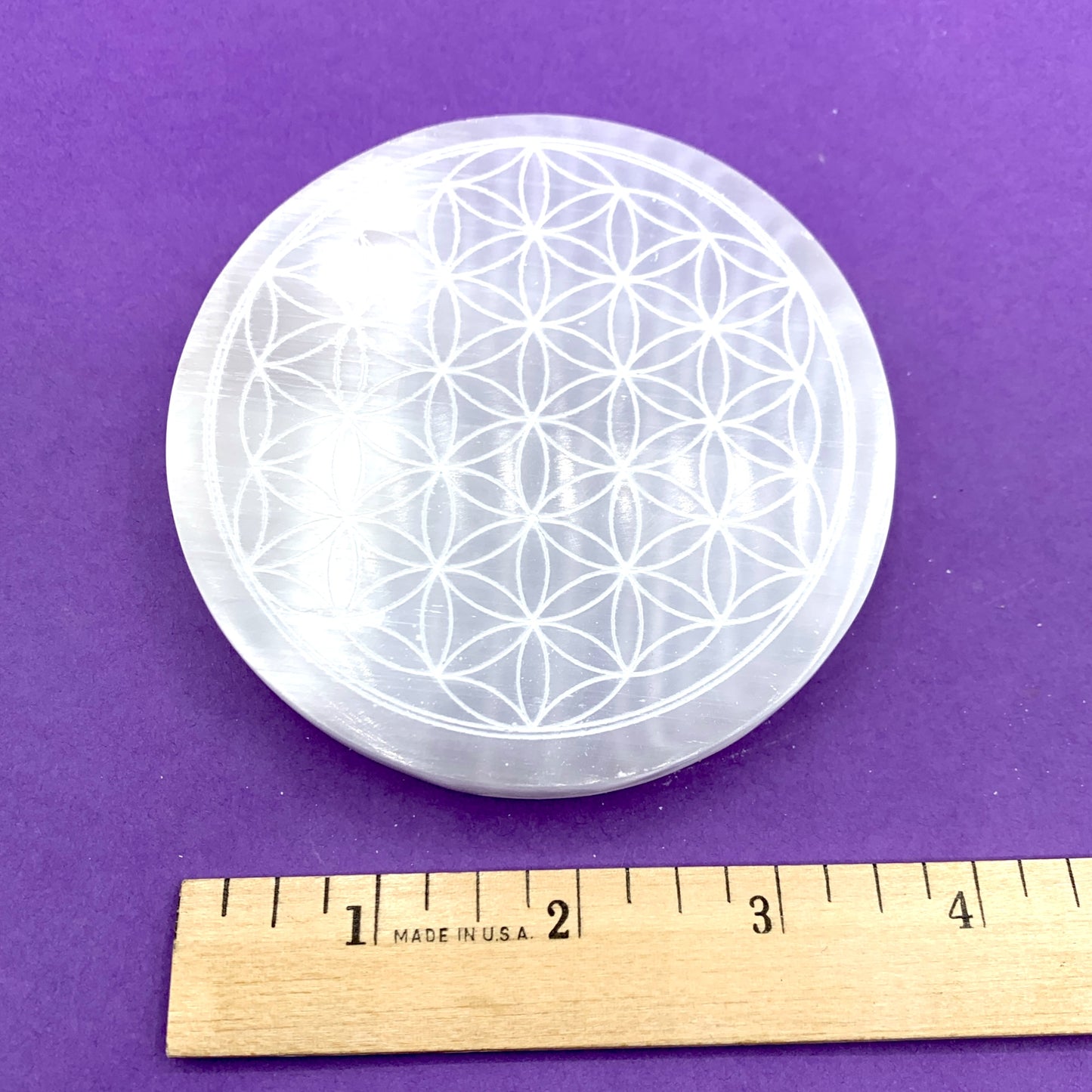 Selenite Charging Plate Flower of Life $30