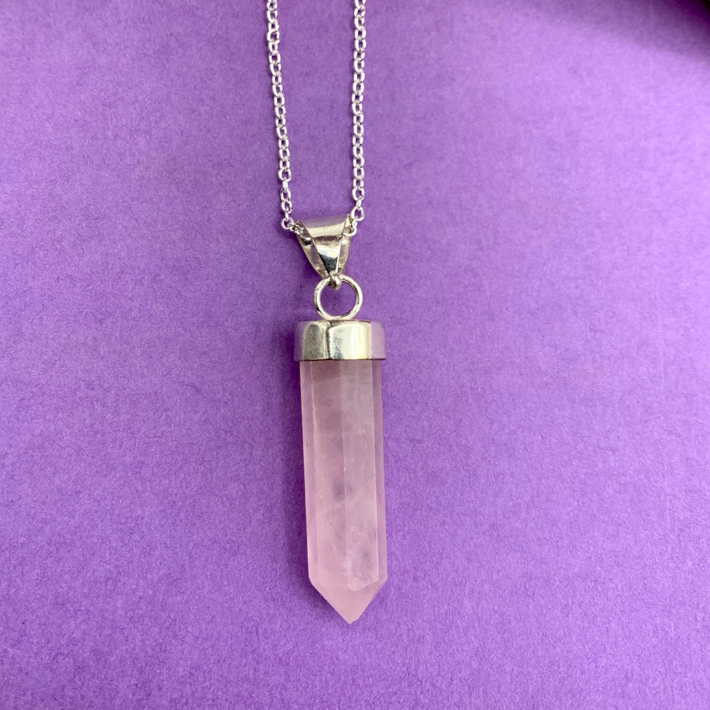 Necklace - Rose Quartz Point $30