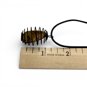 Necklace - Tiger's Eye Black Cage $15