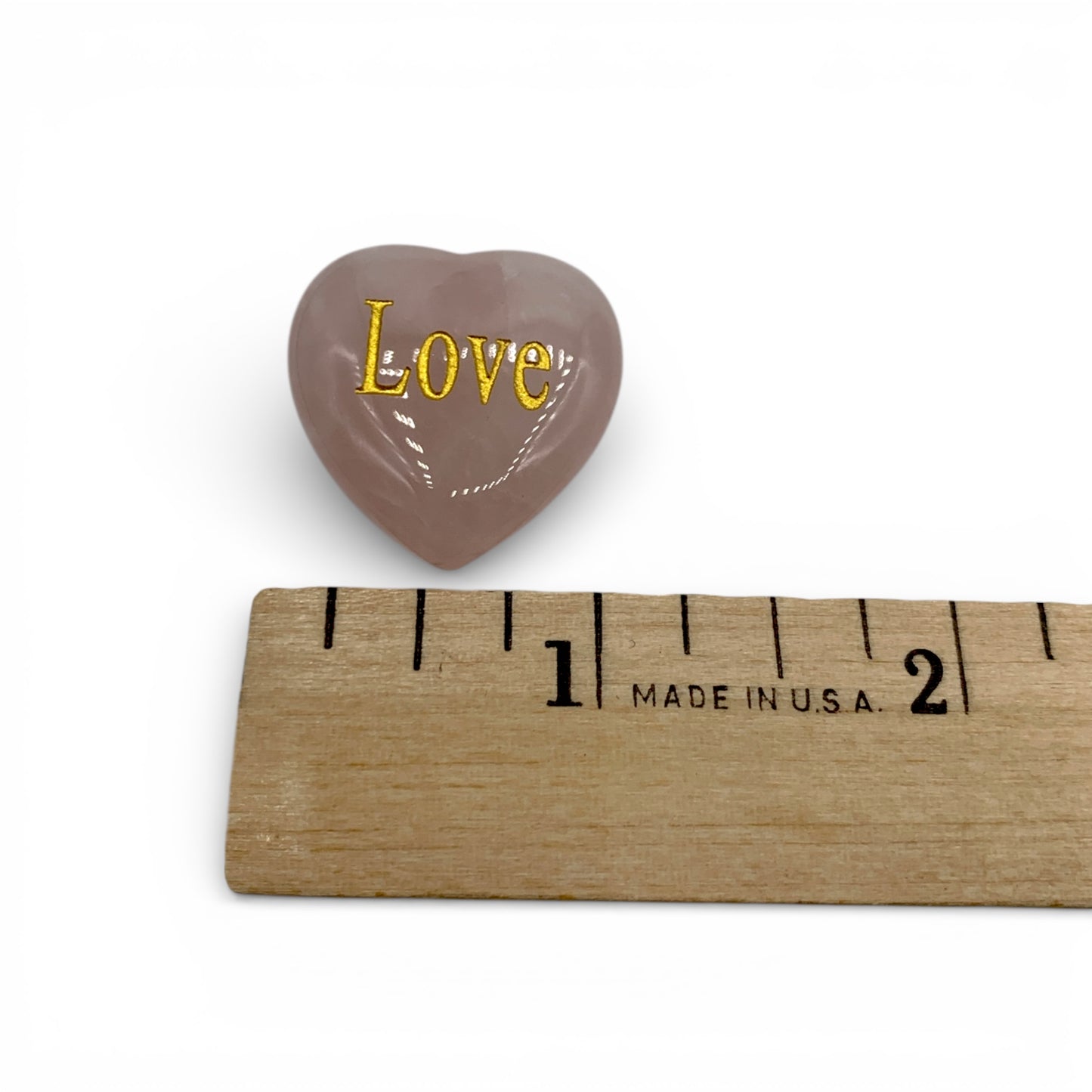 Rose Quartz Heart "Love" Engraving $15
