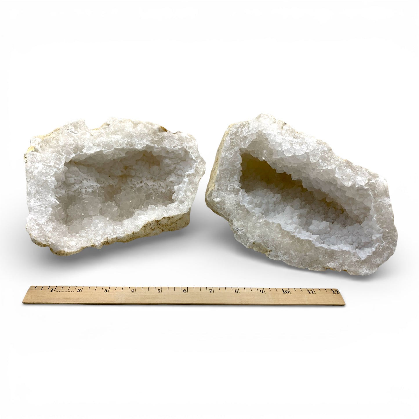 Clear Quartz Geode Pair $200