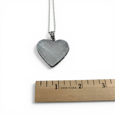 Necklace - Selenite Heart $35