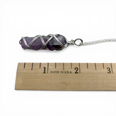 Necklace - Amethyst Double Terminated Point Wire Wrapped $40