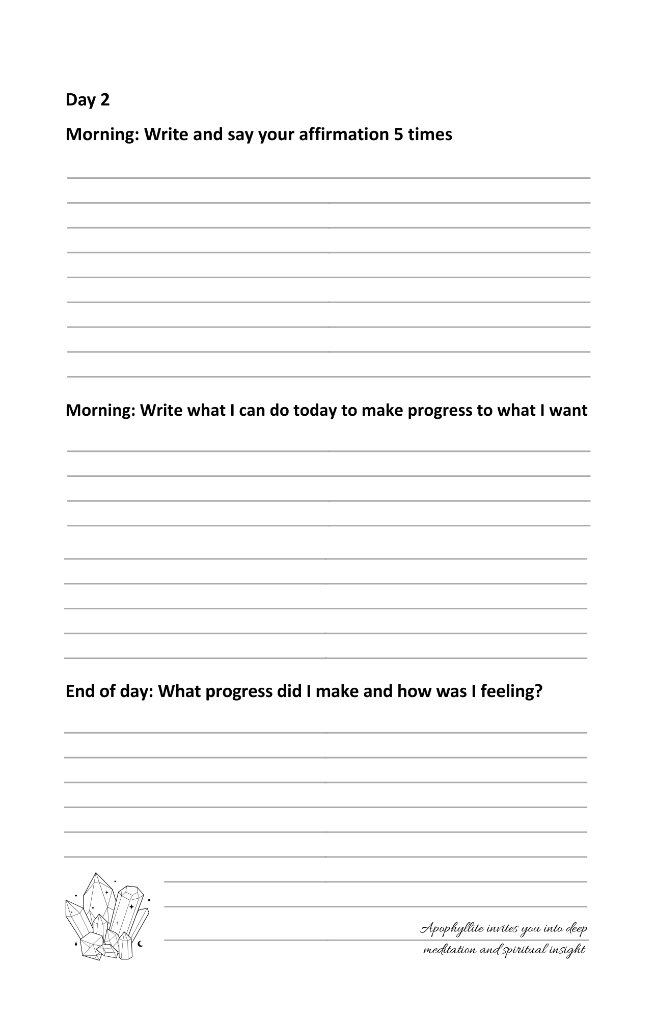 A Journal / Workbook for Manifesting with Crystals